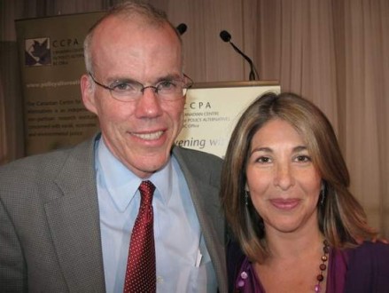 <small>Bill McKibben and Naomi Klein: The smiling faces of mock tyranny.</small>