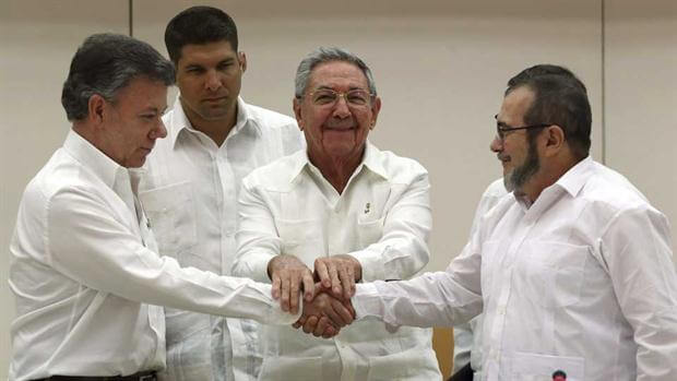 JM Santos, Raul Castro and Farc Leader Timochenko