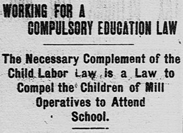 Old-Timey Compulsory Education Newspaper Headline