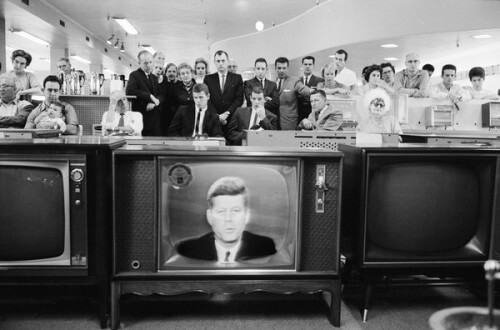 JFK seen at a TV store