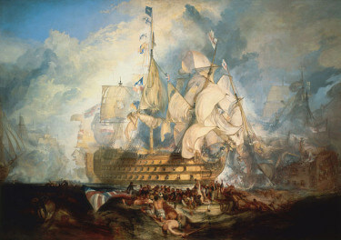 "Turner, The Battle of Trafalgar (1822)" by J. M. W. Turner - Downloaded from http://www.nmm.ac.uk/mag/images/700/BHC0565_700.jpg. Licensed under Public Domain via Wikimedia Commons.
