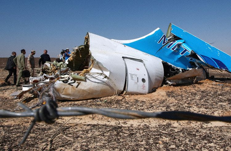 Tail section of Metrojet A321 EI-ETJ crash in Sinai