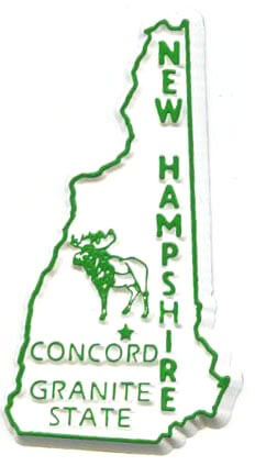 New Hampshire State Outline Magnet 1