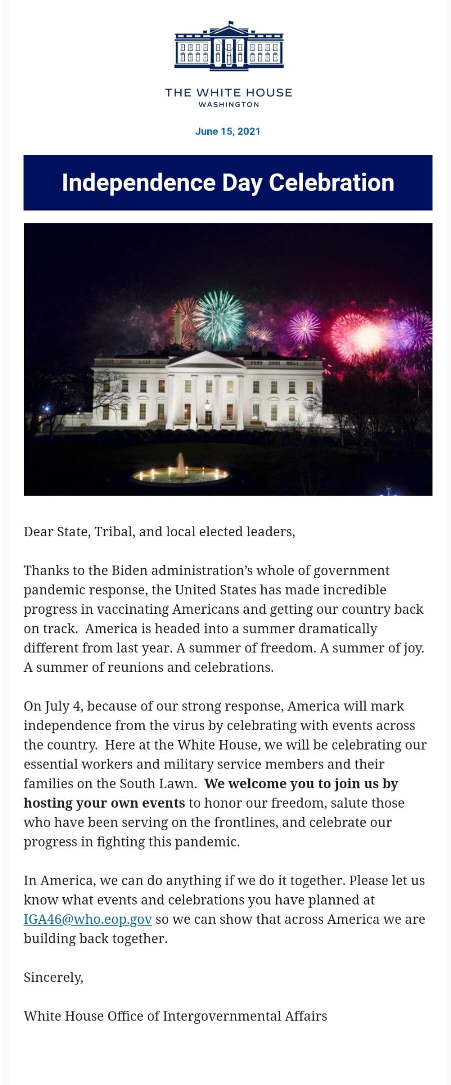 fourth of July message